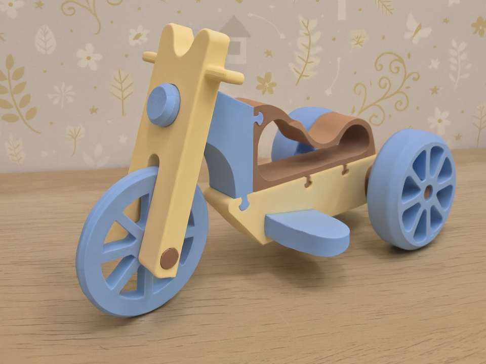 Retro Rider – 3D Printed Modern Trike | Minimalist Collectible Toy & Kids Room Décor