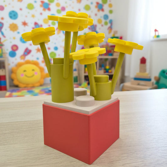 Blossom Block Toy Flower – 3D Printed Decorative Flower Display