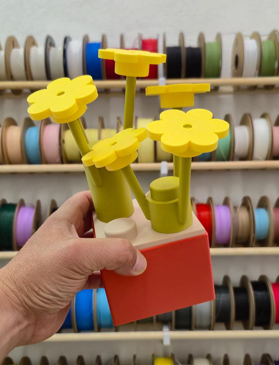Blossom Block Toy Flower – 3D Printed Decorative Flower Display