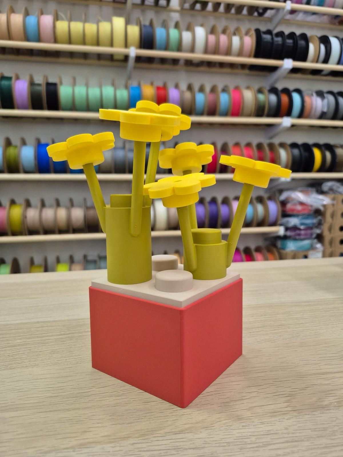 Blossom Block Toy Flower – 3D Printed Decorative Flower Display