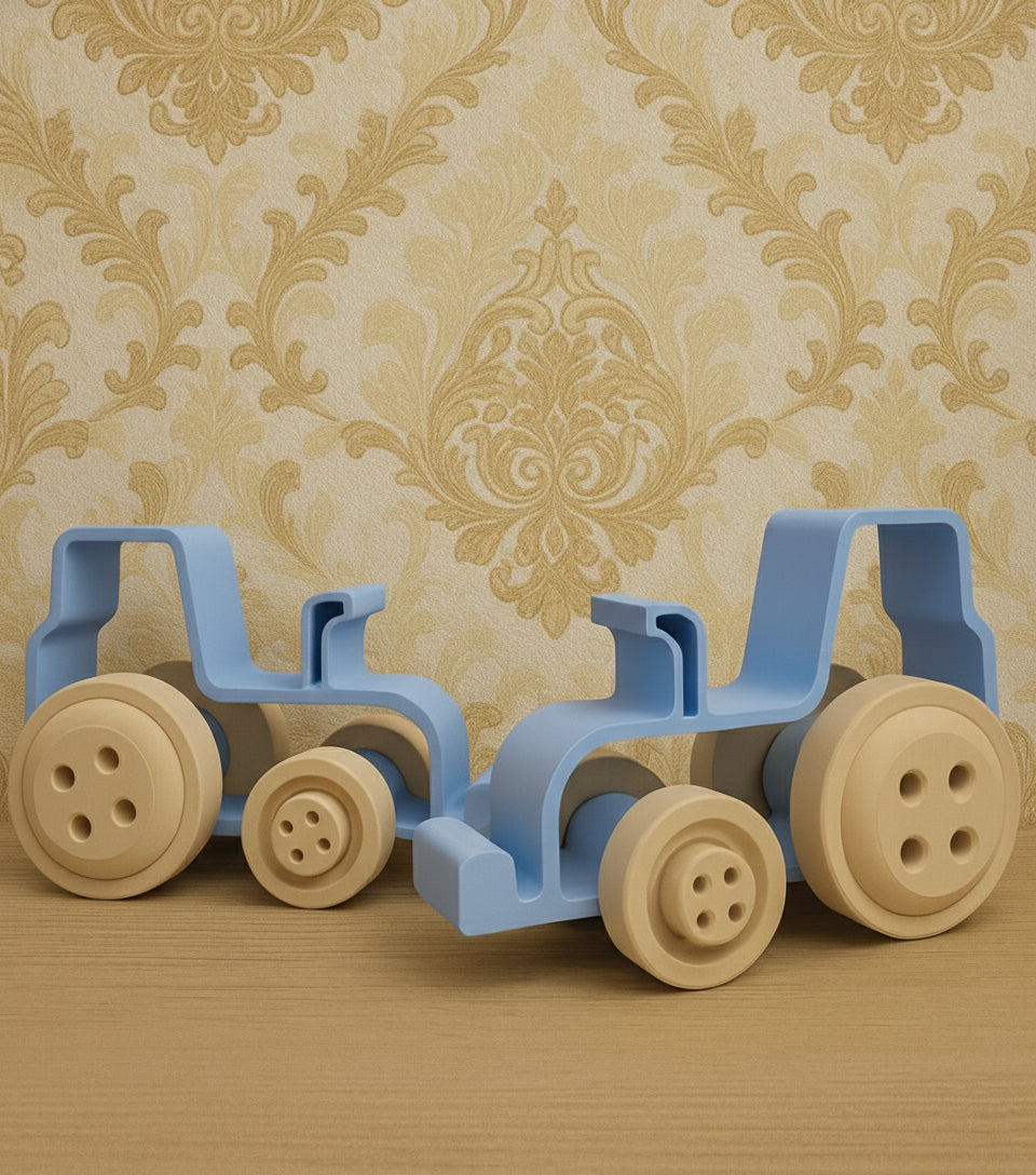 Button Tractor – Large 3D Printed Modern Toy Tractor | Kids Room & Minimalist Home Décor