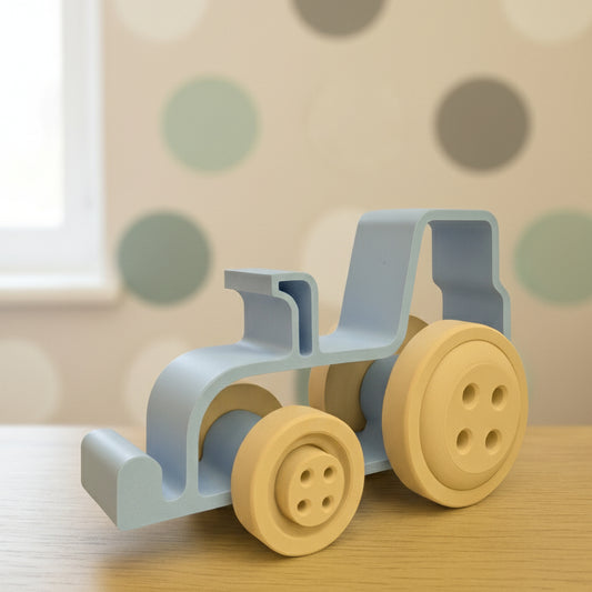 Button Tractor – Large 3D Printed Modern Toy Tractor | Kids Room & Minimalist Home Décor