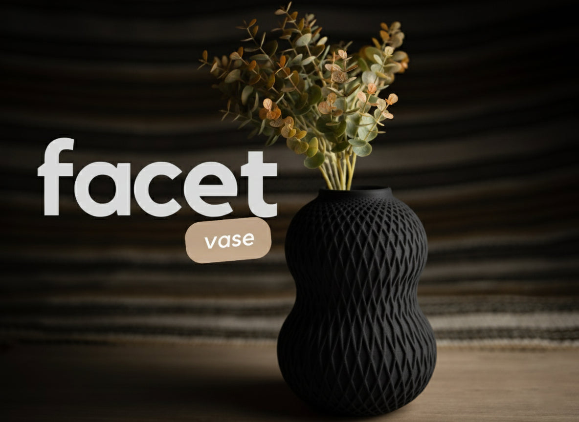 Facet Vase – 3D Printed Modern Geometric Art Décor