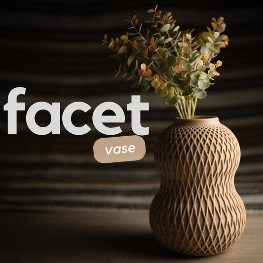 Facet Vase – 3D Printed Modern Geometric Art Décor