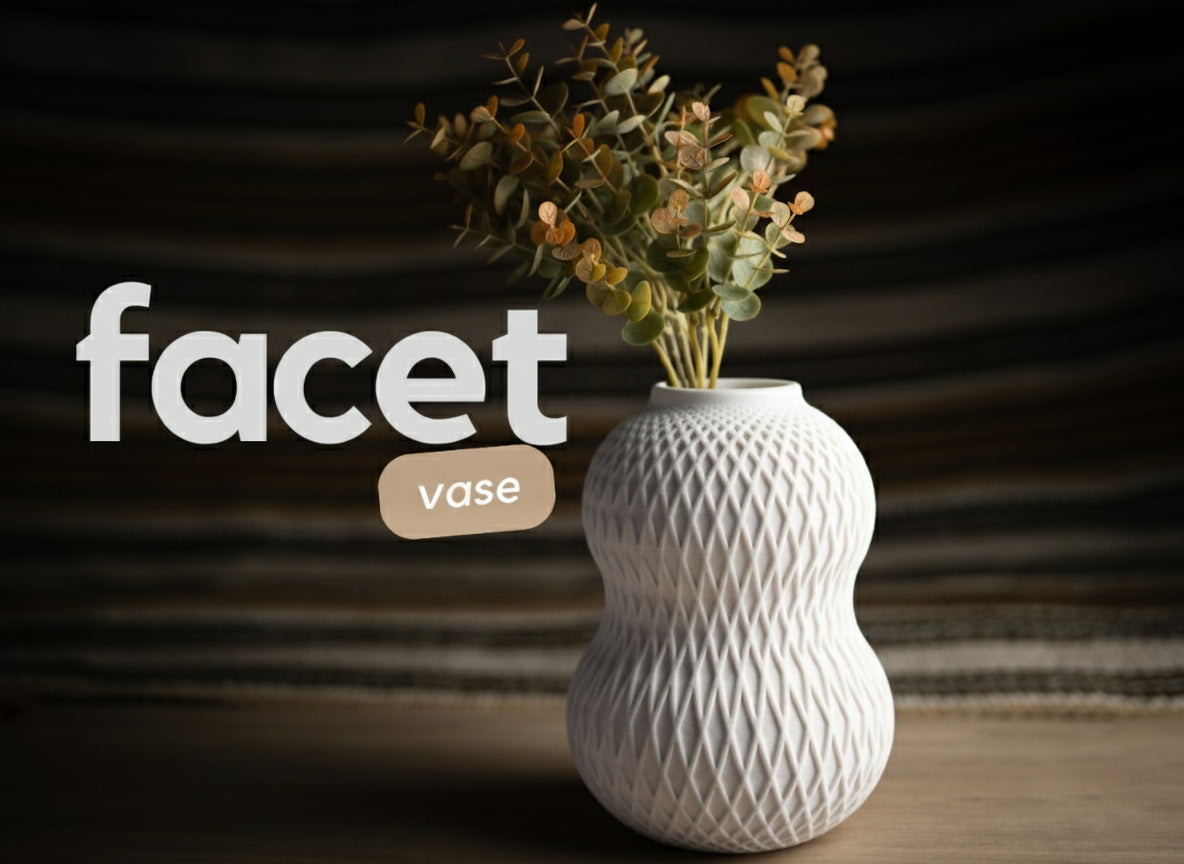 Facet Vase – 3D Printed Modern Geometric Art Décor