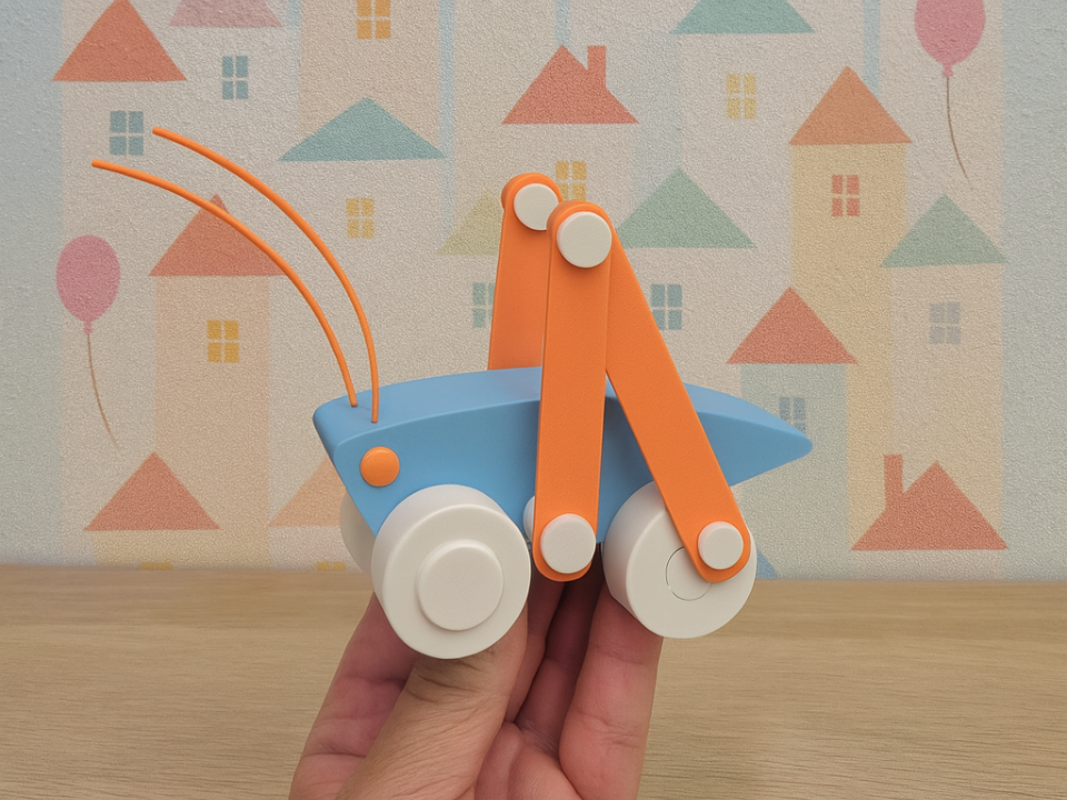 Flexi Hauler – 3D Printed Modern Toy Truck | Art Toy for Kids & Home Décor