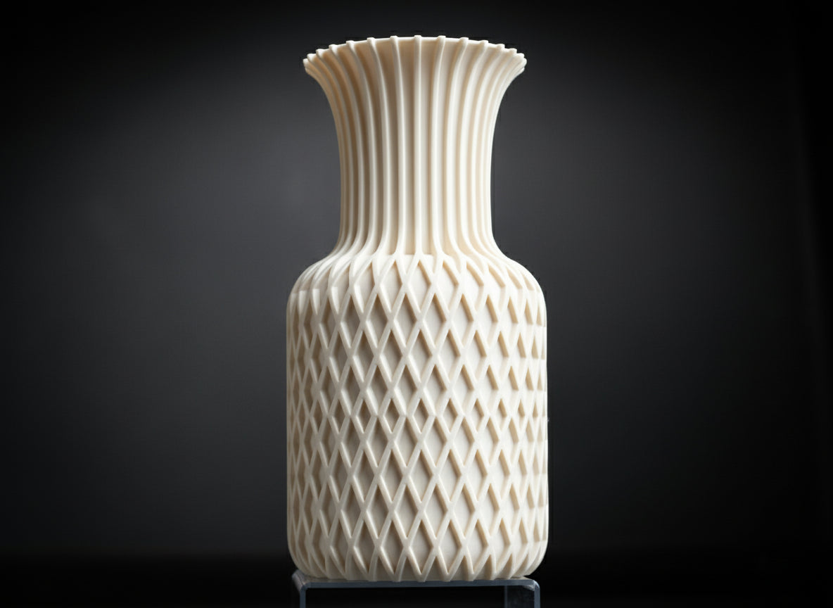 Lattice Flare Vase – Modern 3D Printed Geometric Decor