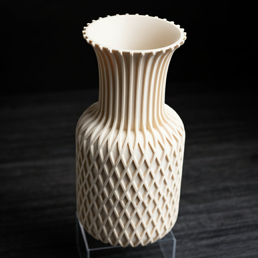 Lattice Flare Vase – Modern 3D Printed Geometric Decor