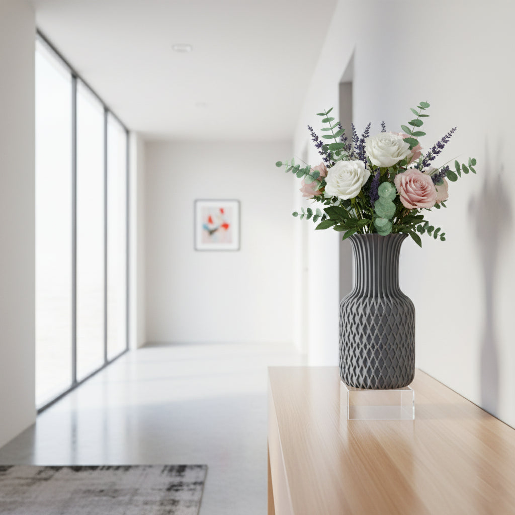 Lattice Flare Vase – Modern 3D Printed Geometric Decor