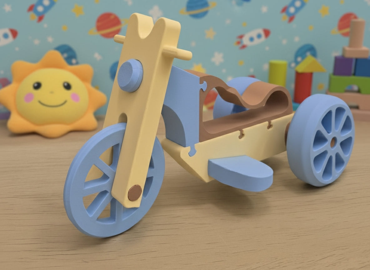 Retro Rider – 3D Printed Modern Trike | Minimalist Collectible Toy & Kids Room Décor