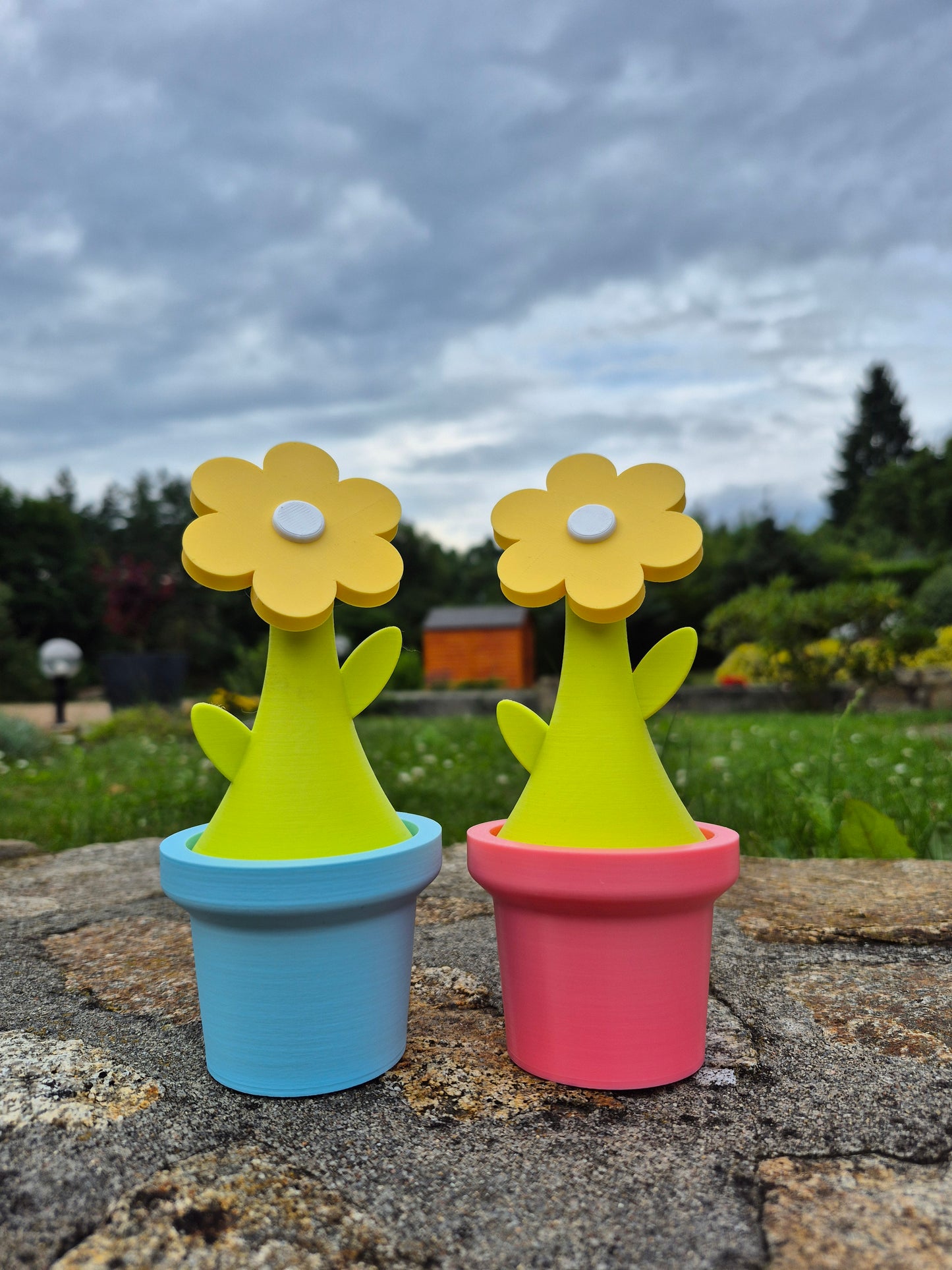Toy Flowers Set of 2 – 3D Printed Decorative Flower Pot